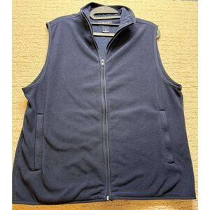 ROUNDTREE & YORKE Fleece Vest Full Zip‎ M Navy Blue Sport Size Men's